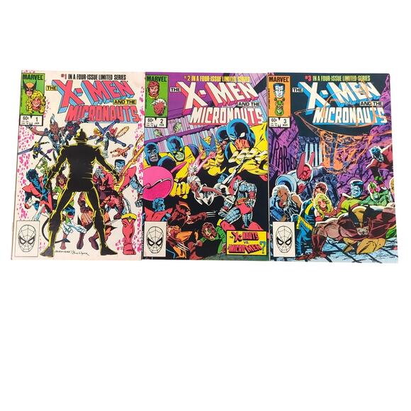 X-Men & The Micronauts Lot of 3 #1-3 1984 Marvel Bronze Age VF FN - Picture 1 of 2